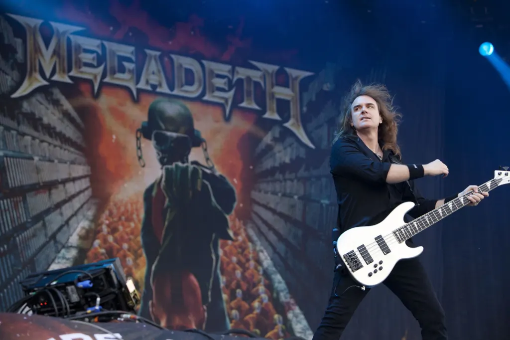 David Ellefson of Megadeth performing at Sonisphere 2011